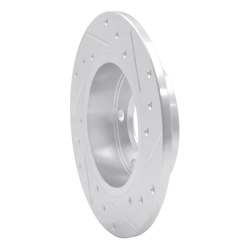 Audi 5000S Quattro Brake Rotor (1) - Rear Left - R1 Concepts - Drilled & Slotted - Silver - `85-`00